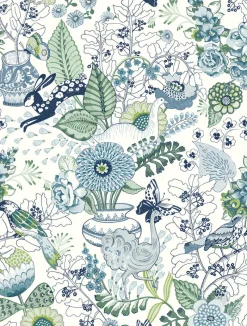 Brewster/ASP 2821-12804 Whimsy Blue Fauna Wallpaper Hot
