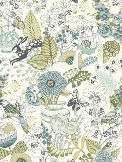 Brewster/ASP 2821-12803 Whimsy Green Fauna Wallpaper> Architectural