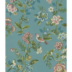 Brewster 375062 Willem Teal Painted Garden Wallpaper Best