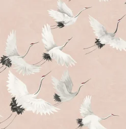 Brewster 2904-24305 Windsong Pink Bird Wallpaper> Animals & Insects