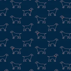 Brewster 3122-10402 Yoop Dark Blue Dog Wallpaper> Animals & Insects