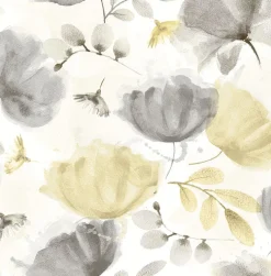 Brewster 2904-25679 Zahra Grey Floral Wallpaper Online