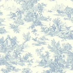 York Ashford Toiles Campagne Toile Wallpaper (AT4229_B12)> Damask, Trellis & Geometrics