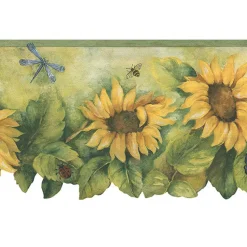 Stock/Patton BG71361DC Country Sunflower Insects Floral Wallpaper Border Discount