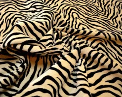 De Leo Black Cream Tiger Upholstery Fabric Chenille 1710 Shadow New