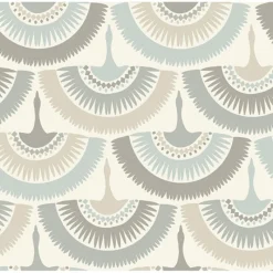 York/AV BO6643 Cream Blue Feather and Fringe Wallpaper> Animals & Insects