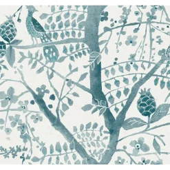 York/AV BO6632 Teal Peacock Block Print Wallpaper Clearance