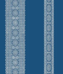 Brewster/ASP Brynn Indigo Paisley Stripe Wallpaper Sale