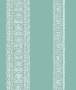 Brewster/ASP Brynn Turquoise Paisley Stripe Wallpaper