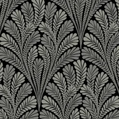 York BW3951 Black Glint Shell Damask Wallpaper Outlet