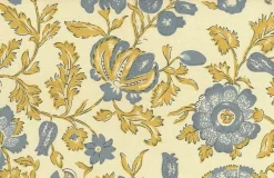 Laura Kiran Calicut Handprint Sun Chambray Fabric> Florals