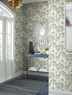York CN2102 Turquoise Flourish Wallpaper Sale