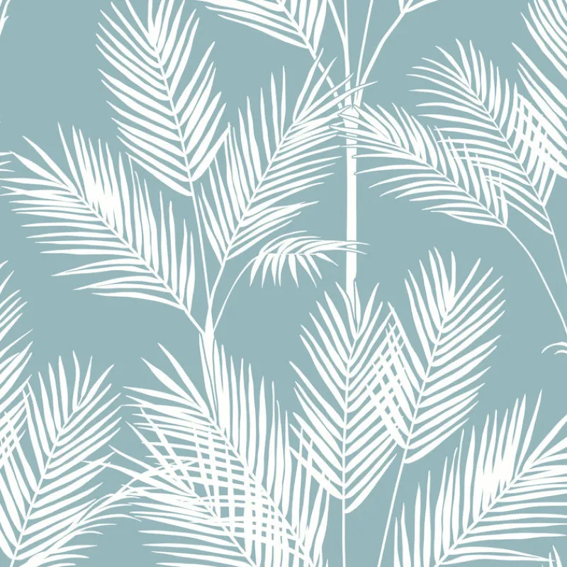 York CV4408 Blue King Palm Silhouette Wallpaper> Architectural