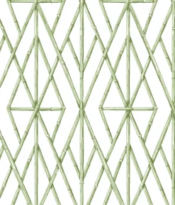 York CV4451 Green Riviera Bamboo Trellis Wallpaper> Florals