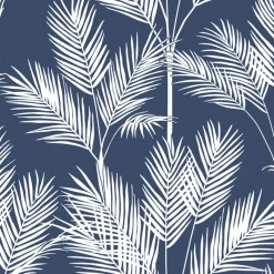 York CV4410 Navy King Palm Silhouette Wallpaper> Architectural
