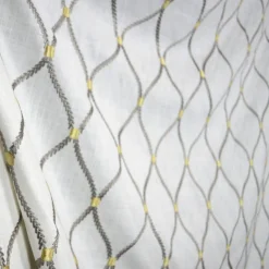 Stock/PKaufmann_inc/PKL Deane Embroidery Smoke Wavely Linen Trellis Fabric