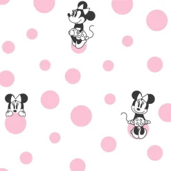 York DI1027 Pink Minnie Dots Wallpaper> Kids