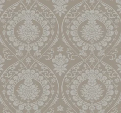 York DM4902 Beige Silver Imperial Damask Wallpaper Sale
