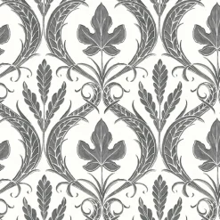 York DM4926 Black White Adirondack Damask Wallpaper Discount