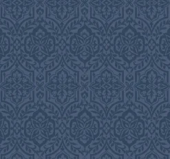 York DM5037 Blue Catherdral Damask Wallpaper> Florals