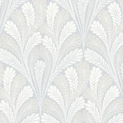York DM5021 Blue Shell Damask Wallpaper New