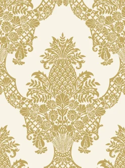 York DM4971 Gold Pineapple Plantation Wallpaper