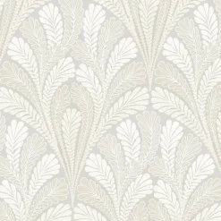 York DM5022 Gray Shell Damask Wallpaper> Florals