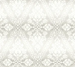 York DM4934 Gray Tudor Diamond Damask Wallpaper> Florals