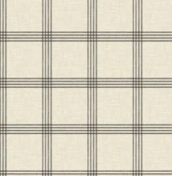 Brewster Ester Black Plaid Wallpaper Outlet