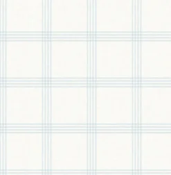 Brewster Ester Light Blue Plaid Wallpaper Hot