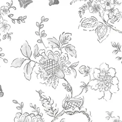 Stock/Patton FH37540 Black on white Butterfly Toile Wallpaper