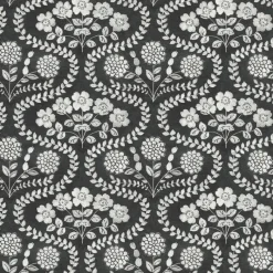York FH4022 Black/White Folksy Floral Wallpaper Discount