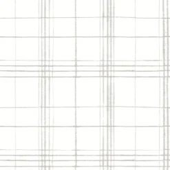 York FH4019 Linen/White Farmhouse Plaid Wallpaper Hot