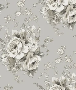 York FH4089 Taupe/Linen Heritage Rose Wallpaper Discount