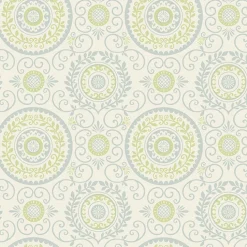 Brewster For Your Bath III Annabel Blue Medallion Wallpaper Online