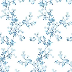 Brewster For Your Bath III Claire Blue Floral Trail Wallpaper> Architectural