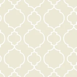 Brewster For Your Bath III Desiree Taupe Quatrefoil Wallpaper Hot