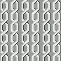 Brewster For Your Bath III Twist Black Geometric Wallpaper> Florals