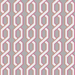 Brewster For Your Bath III Twist Pink Geometric Wallpaper Outlet