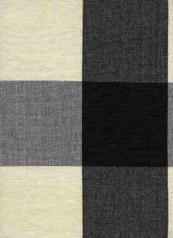Laura Kiran Four Inch Check 3163 Black Natural Fabric Discount