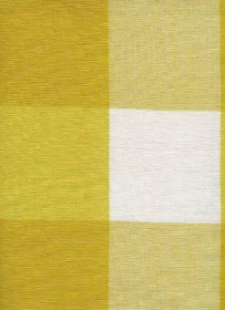Laura Kiran Four Inch Check 3163 White Yellow Fabric Hot