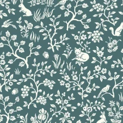 York Fox & Hare Weekends (Teal) Magnolia Home Vol. II Wallpaper> Damask, Trellis & Geometrics