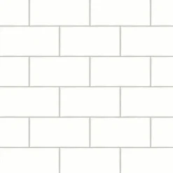 Brewster Freedom Off-White Subway Tile Wallpaper> Architectural