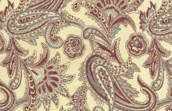 Laura Kiran French Paisley Print Rich Reds Fabric New