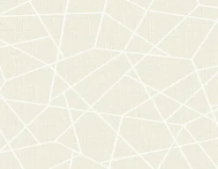 Brewster Heath Cream Geometric Linen Wallpaper> Florals