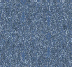 York HO2132 Blue Ascot Damask Wallpaper> Florals