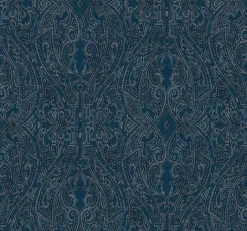 York HO2133 Dark Blue Ascot Damask Wallpaper> Florals