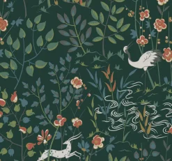 York HO2126 Dark Green Aspen Wallpaper> Damask, Trellis & Geometrics