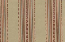 Laura Kiran Ibiza Stripe Red Tan Fabric> Stripes & Chevrons