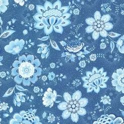 Brewster Kali Dark Blue Folklore Chintz Wallpaper> Architectural